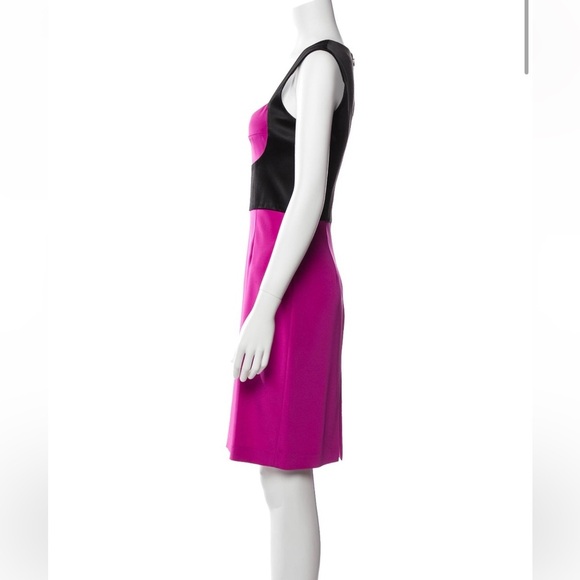 Jay Godfrey Black Purple Silk Sheath Cocktail Dress - Picture 2 of 13
